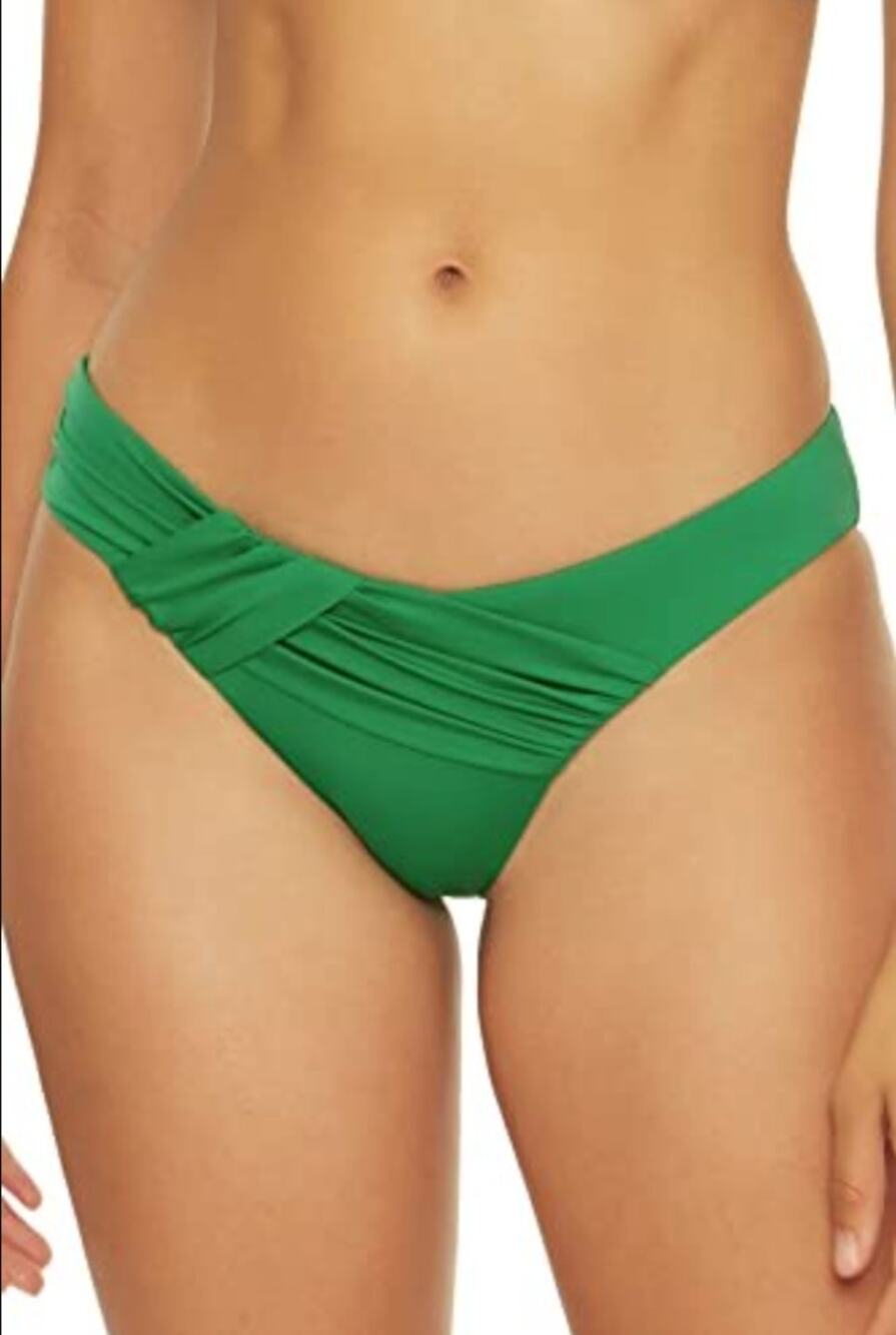 BECCA Milani Draped Hipster Bikini Bottom Medium Grass Green Color Code NWT